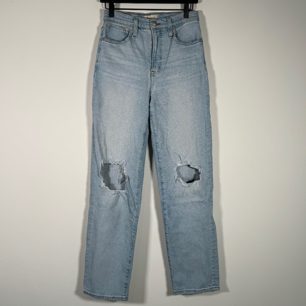 Madewell The Perfect Vintage Straight Ripped Stretch Jeans